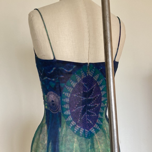 Mandalay Y2K asymmetrical cocktail dress, sequins, cowl neck, spaghetti straps 4 - Picture 7 of 12